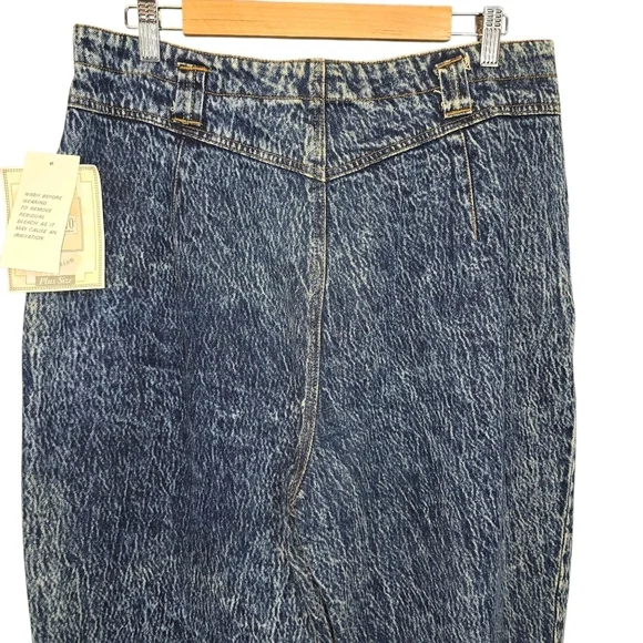 Vintage NWT Stefano World Wide 80's Acid Wash Yoke Front Baggy Jeans NWT Size 18 - Picture 9 of 12